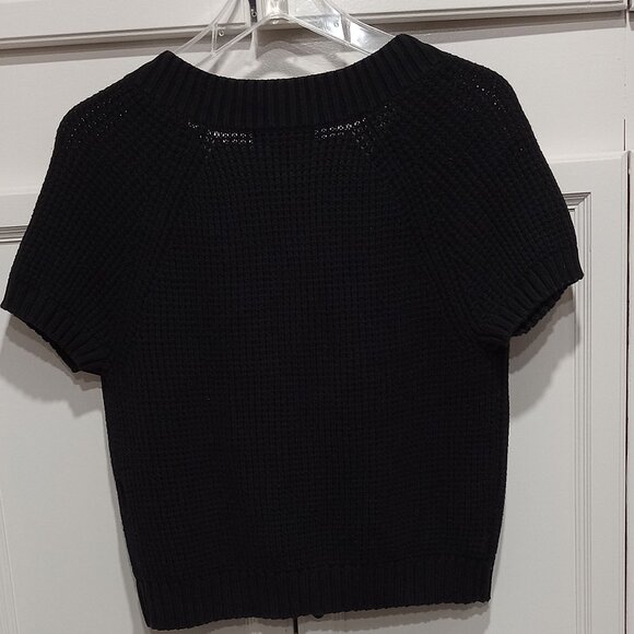 August Silk Women's Short Sleeves Black Cropped Blazer Large Perfect Condition - Picture 3 of 4